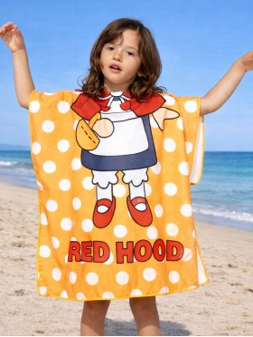 Kids Polka Dot Patterned Hoodie Towel